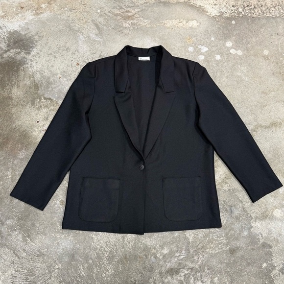 Donnkenny Jackets & Blazers - Vintage 90s Donnkenny Black Minimalist Blazer One Button Oversized